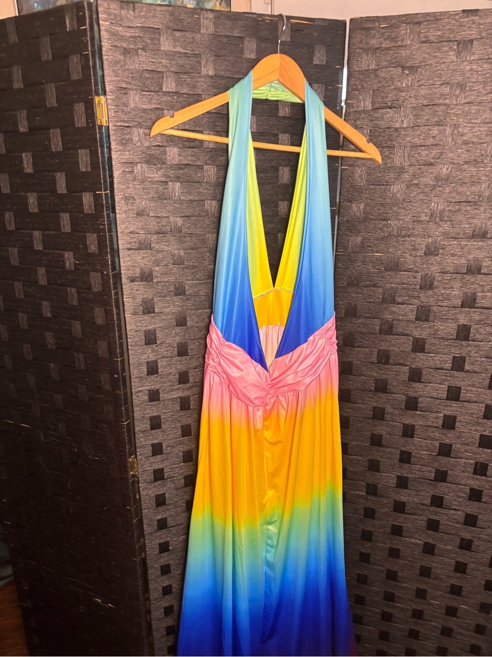 Rainbow Ombre Halter Maxi Dress NWOT 2XL - Picture 8 of 16